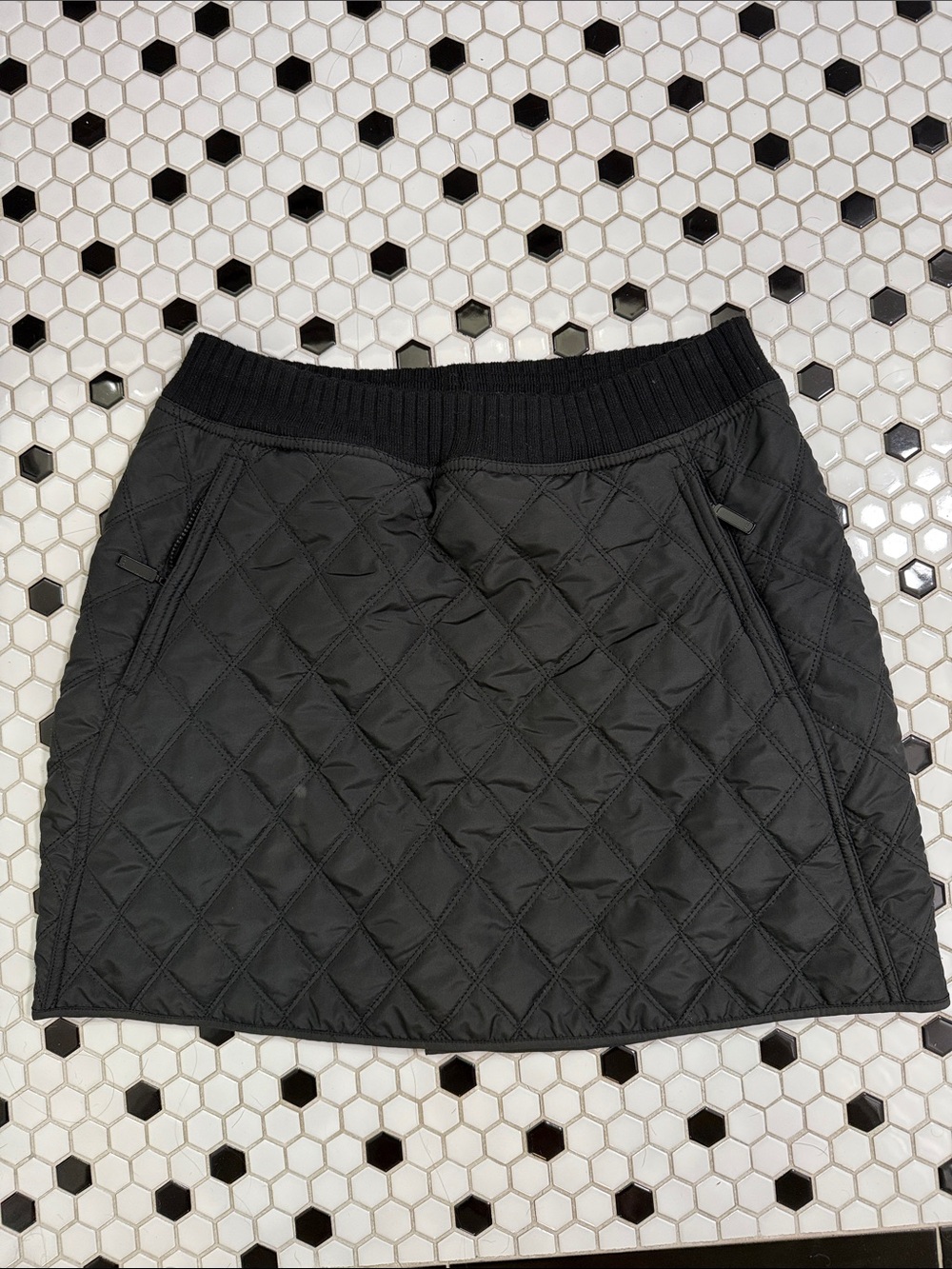 Prana Black Quilted Mini Skirt